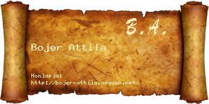 Bojer Attila névjegykártya
